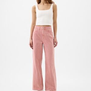 GAP denim: high rise, wide leg, orange wash pants. Size 8/29R